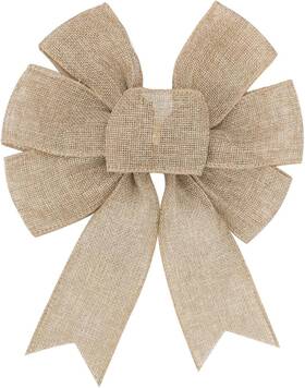 Creaides 726084426832 Burlap Wreath Bow Rustic Jute Christmas Tree Topper Ornament For Birthda