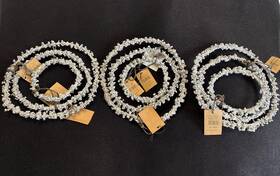 Xm8100 Creative Co-op Inc. Christmas Decorative Garland Silver Berry Rings 3 Sets Of 9 Total