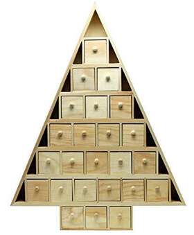Creative Hobbies 816682024377 20 Inch Tall Christmas Tree Shaped Advent Calendar - Countdown With 24 Remova