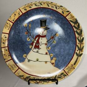 20240903.3.16 Creative Tablewares Cake Plate And Server 10 Inch In Snowman Cat Christmas Design Serving Set Dish