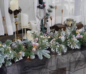 B0cccchjfn Crsmatts Pre-lit Artificial Christmas Garland Snowy White Lights 50 Decorated 6ft
