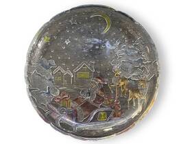312148 Crystal Clear Studios Sleigh Bells 14 Inch Diameter Hand Painted Platter Christmas
