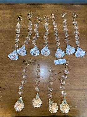 Crystal Expressions 065810964768 Ganz Christmas Metallic Acrylic Drop Ornaments Set Of 11