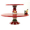 Cs0136 Tabletop Elf Tiered Pedestal Cake Plate Ceramic Christmas 844828117249