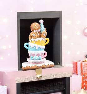 Cupcakes And Cashmere 744759366146 10 Inch Stocking Holder Mantle Christmas Fireplace Hanger Pastel Gingerbread