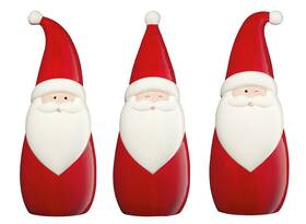 1739872 Cwc 3piece Tabletop Ceramic Santa Christmas Decoration