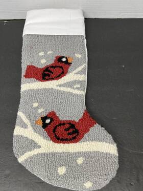 Cypress Homes 008246711018 New Christmas Stocking Hooked Wool Red Cardinal Bird 19 Inch Winter