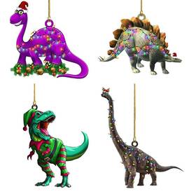 Czolden 992934347303 Christmas Ornaments Dinosaur Xmas Tree Decorations Acrylic Hanging Decoration