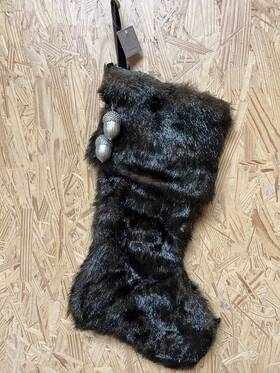 10-3110 D. Stevens Hanging Stocking Faux Fur W Metal Acorns 22 Inch Christmas Holiday New