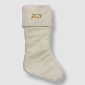 D. Stevens 848612048269 Ivory Velvet Christmas Stocking 23in
