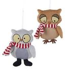 D2366-2 Kurt Adler Fabric Owl Ornament Assorted 086131319495