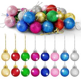 D7mgb24 Daketle 24pcs Christmas Ball Ornaments Mini Glitter Tree Colorful