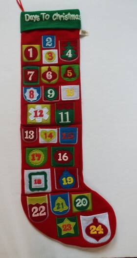 Dan Dee 047475357390 Jumbo Red Felt 25 Days To Christmas Stocking Advent Calendar Large