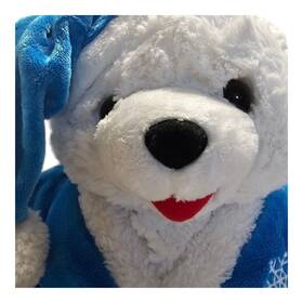 Dan Dee 047475668540 2013 Christmas Snowflake Teddy Bear White With Blue Robe Clean And Soft