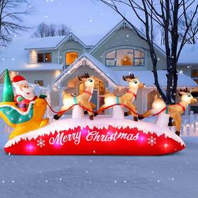 C-sled-001-10f Danxilu Christmas Inflatables 10 Ft Long Santa Sleigh With Reindeer Outdoor Decoratio