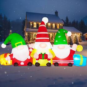 Danxilu Cg0026 6 Ft Christmas Inflatable 3 Gnomes Outdoor Decoration Blow Up