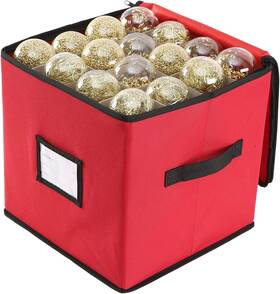 Darespace 313104818816 Christmas Ornament Storage Box Fabric Stores Up-to 64 Standard Ornaments Holder