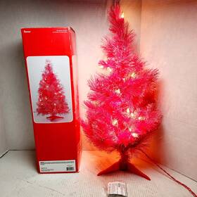 Darice 889092554086 Christmas Pink Iridescent Mini Tree Pre-lit 2 Ft Hot Incomplete Read