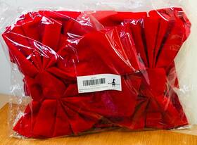 X000ns43fx Dark Duck Brand Red Velvet Christmas Bows 9 Inch Tree Holiday 10 Black