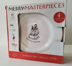 Dayton Hudson 027826354209 Historical Landmarks Merry Masterpieces Dessert Appetizer Plates Christmas Theme