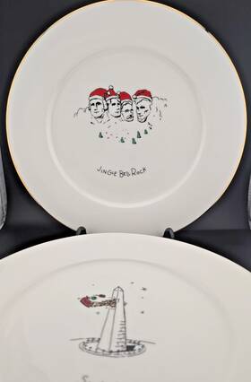 Masterpieces-1999 Dayton Hudson Brands 200081009 Merry Usa Monuments Christmas 4 Dinner Plates