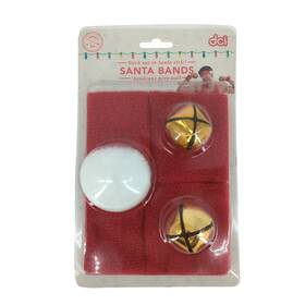 59620 Dci Santa Sweatbands Set Head And Wrist Bands With Jingle Bells Christmas Brand New