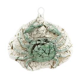 05-05057 December Diamonds Blue Crab Christmas Holiday Ornament Crackle Finish