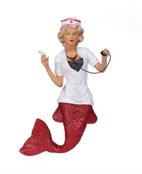55-55038 December Diamonds Nurse Naughty Mermaid Christmas Holiday Ornament