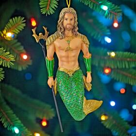 55-55068 December Diamonds Atlantis Merman With Trident Christmas Ornament Mermaids New