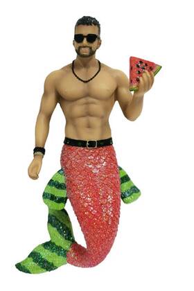 55-55156 December Diamonds Big Melon Watermelon Fruit Merman Christmas Holiday Ornament