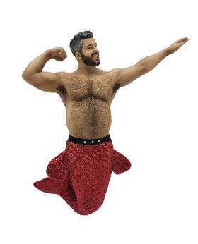 55-55175 December Diamonds Muscle Beach Ii Merman Christmas Holiday Ornament