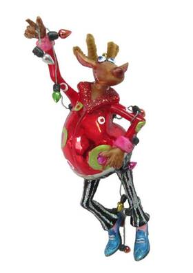 79-81028 December Diamonds Mr Reindeer Hanging Lights Christmas Holiday Ornament Glass