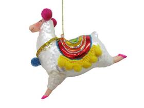 79-81107 December Diamonds Sheep With Rainbow Blanket Christmas Holiday Ornament Glass