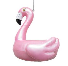 79-81168 December Diamonds Pink Flamingo Pool Float Christmas Holiday Ornament Glass