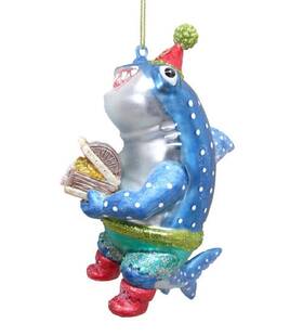 79-81336 December Diamonds Pirate Shark Christmas Holiday Ornament
