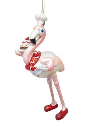 79-81404 December Diamonds Baking Flamingo Christmas Holiday Ornament