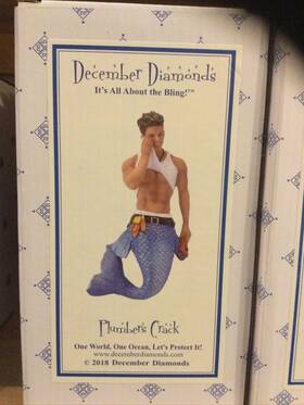 5555083 December Diamonds 807962550839 Plumbers Crack Merman Christmas Ornament Plumber