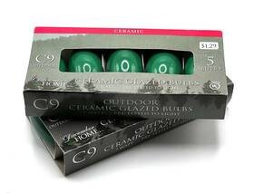 December Home 041250005629 Vtg-style 5 Pack C9 Green Christmas Light Replacement Bulbs In/outdoor Use Nos