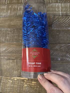 December Home 713733165037 Christmas Mini Tinsel Tree 12 Inch