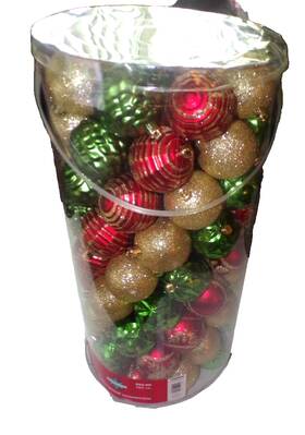 December Home 713733935517 24.99 101 Ct Shatterproof Christmas Tree Ornaments Multi Color Js1