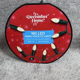180-ct December Home 719283207470 Led Light Set Christmas Indoor/outdoor C3 Warm White 180-ct. On Reel D