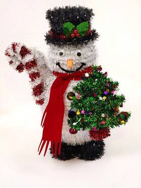 December Home 719283724939 Christmas Tinsel Snowman