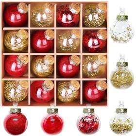 Mpndth0024-p32hj Deckthehalls Christmas Ball Ornaments Set 32-piece Clear Plastic Decor For C