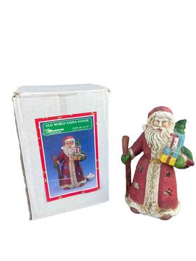 54-707 Decor Vintage Old World Santa Ceramic Tealight Votive Candle Holder Christmas