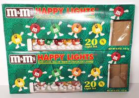 53831 Decorative Outfit M&m Happy Lights Strung Christmas 2 Sets Of 20 In Box Vintage - No Candy