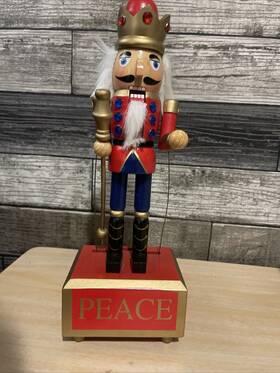 550344 Decoris Musical Animated 12 Inch Nutcracker Christmas Plays March