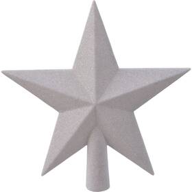 9029545 Decoris Winter White 7.5 Inch Shatterproof Star Christmas Tree Topper