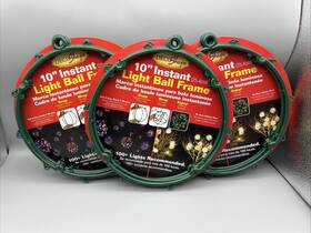 Decoshape 635076706671 New 3 Pack Outdoor Holiday Christmas 10 Inch Light Ball Frame