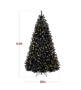 Uo024a Decoway Pre-lit Artificial Christmas Tree 4ft Slim Black Tinsel With