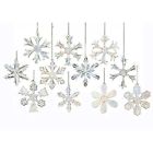 Deho79171 Decor Glass Iridescent Snowflake